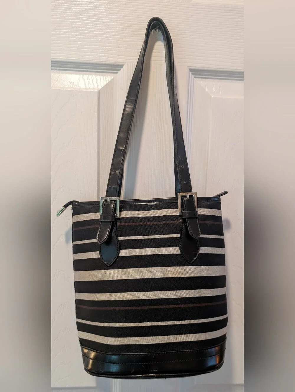 Kate Spade New York Black & Cream Striped Tote Bag